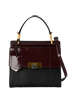 Le Dix, £350, Handbags, Black/Burgundy, Leather, Front view